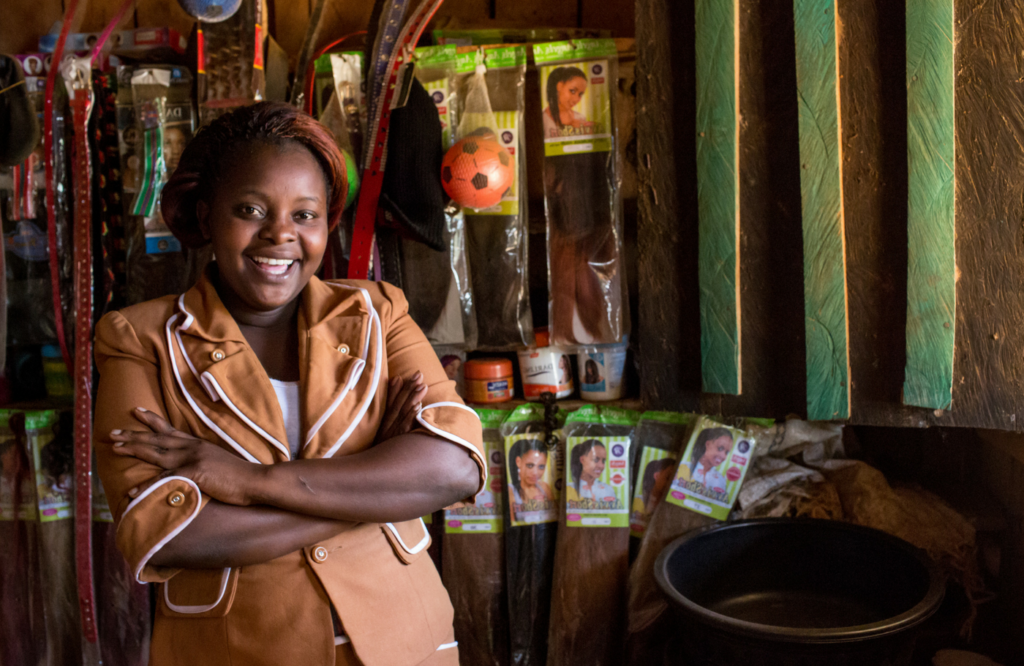 Kenya girl in shop