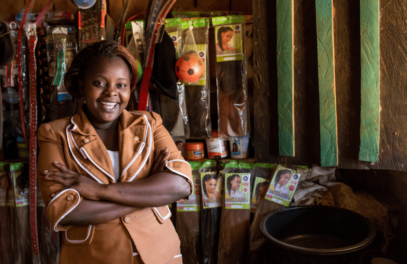 Kenya girl in shop