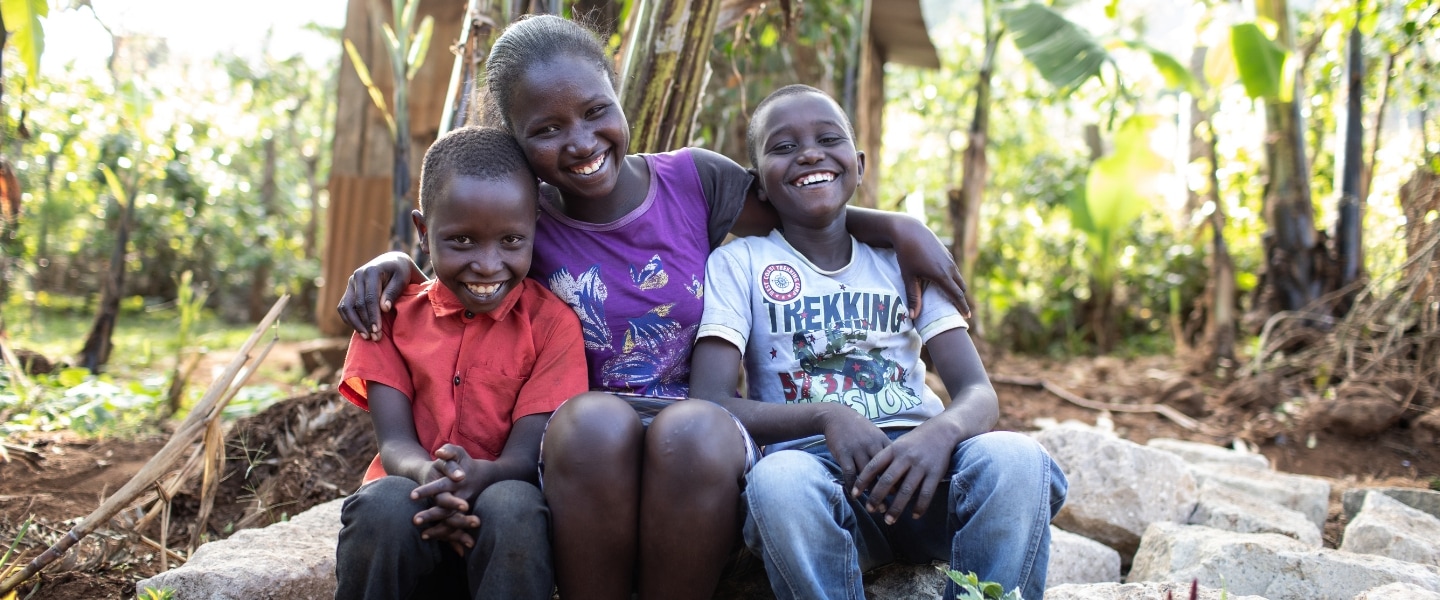 Dorcas with her brothers